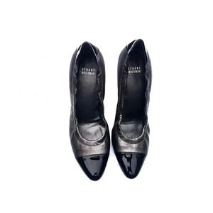Stewart Weitzman Metallic Heels  Black/ Bronze Patent Leather Size 10 W